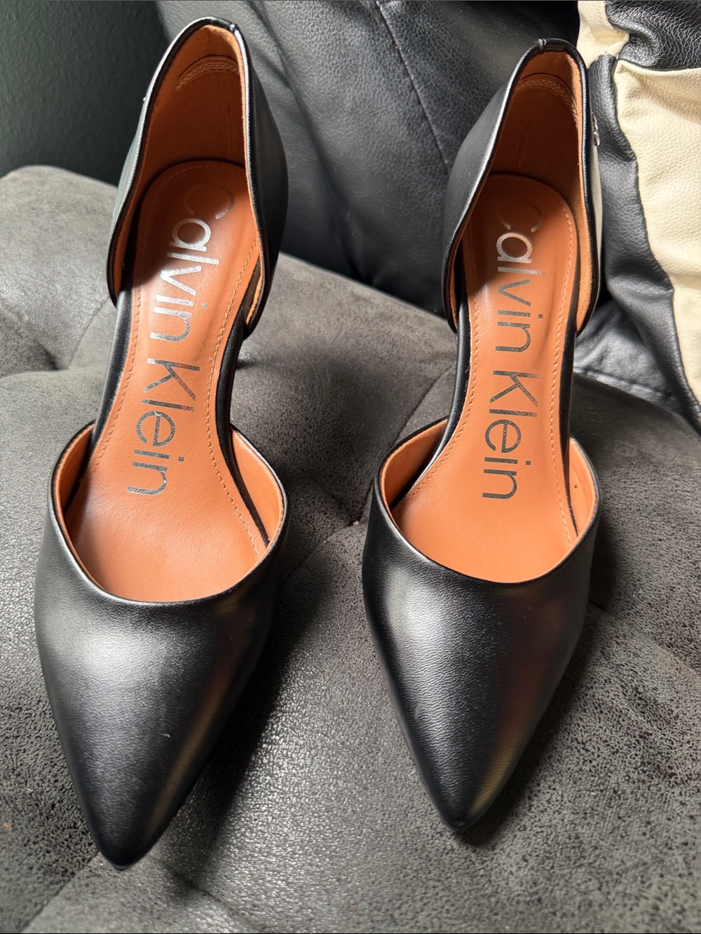 Calvin Klein Black Pointed D'Orsay Heels
